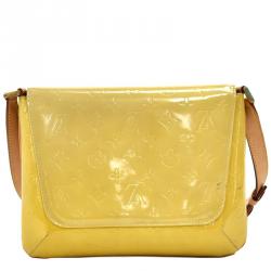 Pre Owned Louis Vuitton Lime Monogram Vernis Thompson Street Bag