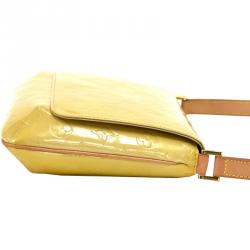 Pre Owned Louis Vuitton Lime Monogram Vernis Thompson Street Bag