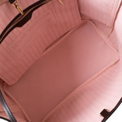 Louis Vuitton Rose Ballerine Damier Ebene Canvas Neverfull MM Bag
