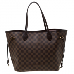 Louis Vuitton Rose Ballerine Damier Ebene Canvas Neverfull MM Bag