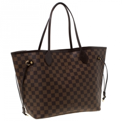 Louis Vuitton Rose Ballerine Damier Ebene Canvas Neverfull MM Bag