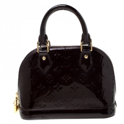 Pre Owned Louis Vuitton Griotte Monogram Vernis Alma BB Bag