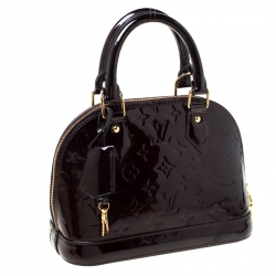 Pre Owned Louis Vuitton Griotte Monogram Vernis Alma BB Bag