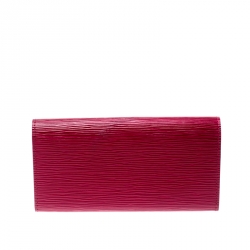 Pre Owned Louis Vuitton Fuchsia Epi Leather Sarah Wallet