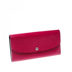 Pre Owned Louis Vuitton Fuchsia Epi Leather Sarah Wallet