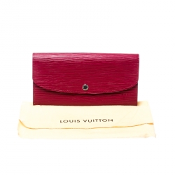 Pre Owned Louis Vuitton Fuchsia Epi Leather Sarah Wallet