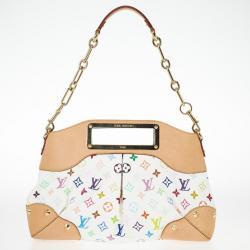Pre Owned Louis Vuitton White Multicolor Judy MM