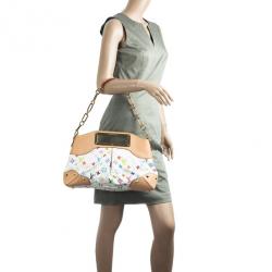 Pre Owned Louis Vuitton White Multicolor Judy MM