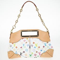 Pre Owned Louis Vuitton White Multicolor Judy MM