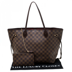 Louis Vuitton Damier Ebene Canvas Neverfull MM Bag