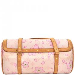 Pre Owned Louis Vuitton Cherry Blossom Monogram Canvas and Leather Papillon Bowler Bag