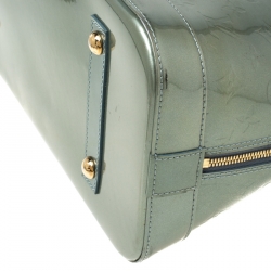 Pre Owned Louis Vuitton Light Green Monogram Vernis Alma GM Bag