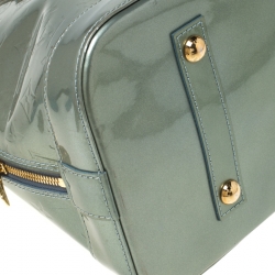 Pre Owned Louis Vuitton Light Green Monogram Vernis Alma GM Bag