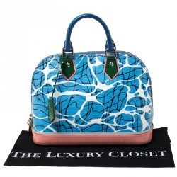 مملوكة مسبقًا حقيبة لوي فيتون ألما ازتيك جلد أيبي زرقاء PM