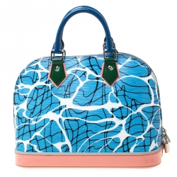 مملوكة مسبقًا حقيبة لوي فيتون ألما ازتيك جلد أيبي زرقاء PM