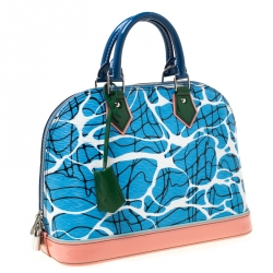 مملوكة مسبقًا حقيبة لوي فيتون ألما ازتيك جلد أيبي زرقاء PM