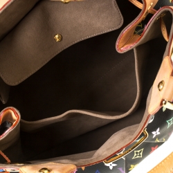 Pre Owned Louis Vuitton Black Multicolor Monogram Canvas Ursula Bag