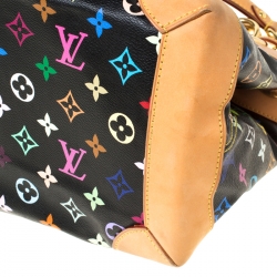 Pre Owned Louis Vuitton Black Multicolor Monogram Canvas Ursula Bag