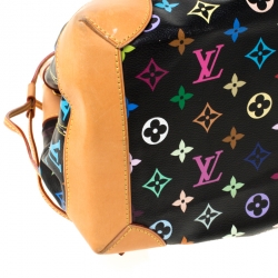 Pre Owned Louis Vuitton Black Multicolor Monogram Canvas Ursula Bag