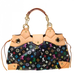 Pre Owned Louis Vuitton Black Multicolor Monogram Canvas Ursula Bag