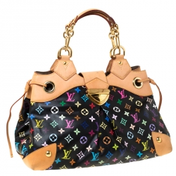 Pre Owned Louis Vuitton Black Multicolor Monogram Canvas Ursula Bag