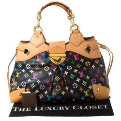 Pre Owned Louis Vuitton Black Multicolor Monogram Canvas Ursula Bag