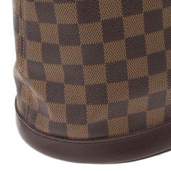 Pre Owned Louis Vuitton Damier Ebene Marais Petite Bucket Tote