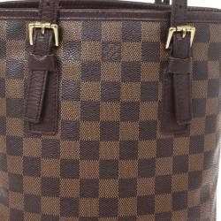 Pre Owned Louis Vuitton Damier Ebene Marais Petite Bucket Tote