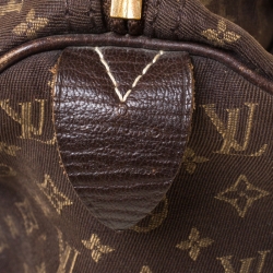Pre Owned Louis Vuitton Fusain Monogram Canvas Mini Lin Speedy 30 Bag