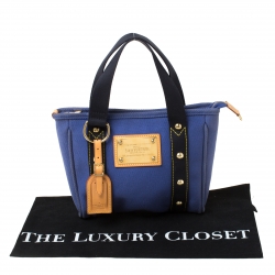 Pre Owned  حقيبة يد لوي فيتون ريزورت كانفاس زرقاء صغيرة