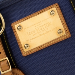 Pre Owned  حقيبة يد لوي فيتون ريزورت كانفاس زرقاء صغيرة