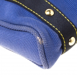 Pre Owned  حقيبة يد لوي فيتون ريزورت كانفاس زرقاء صغيرة