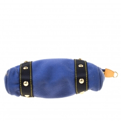 Pre Owned  حقيبة يد لوي فيتون ريزورت كانفاس زرقاء صغيرة