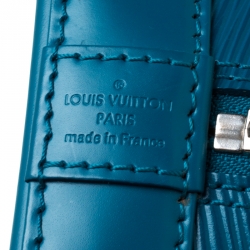 Pre Owned Louis Vuitton Cyan Epi Leather Alma BB Bag