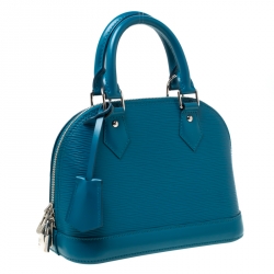Pre Owned Louis Vuitton Cyan Epi Leather Alma BB Bag