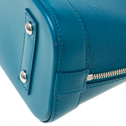 Pre Owned Louis Vuitton Cyan Epi Leather Alma BB Bag