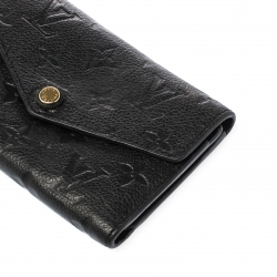 Pre Owned Louis Vuitton Black Monogram Empreinte Leather Curieuse Compact Wallet