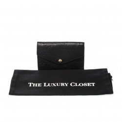 Pre Owned Louis Vuitton Black Monogram Empreinte Leather Curieuse Compact Wallet
