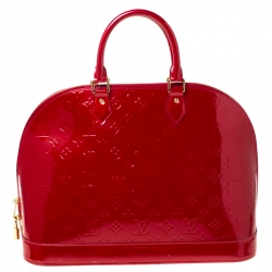 Pre Owned Louis Vuitton Pomme D’amour Monogram Vernis Alma GM Bag