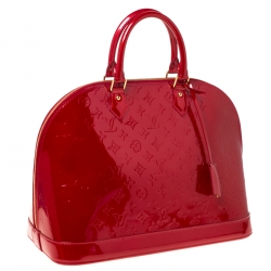 Pre Owned Louis Vuitton Pomme D’amour Monogram Vernis Alma GM Bag