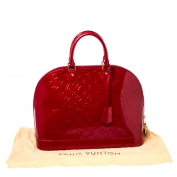 Pre Owned Louis Vuitton Pomme D’amour Monogram Vernis Alma GM Bag
