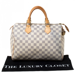 Pre Owned Louis Vuitton Damier Azur Canvas Speedy 30 Bag