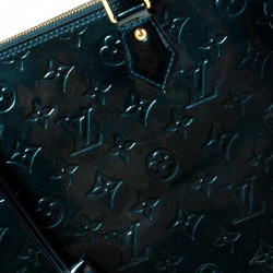 Pre Owned Louis Vuitton Blue Nuit Monogram Vernis Alma GM Bag