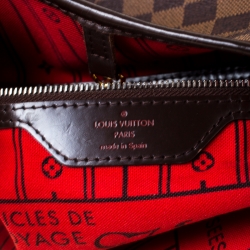 Pre Owned Louis Vuitton Damier Ebene Canvas Neverfull MM Bag