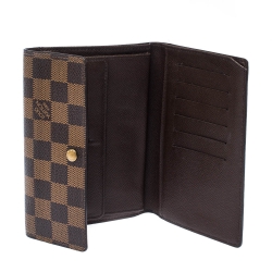 مملوكة مسبقًا Louis Vuitton Damier Ebene Canvas Tri Fold Wallet