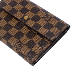 مملوكة مسبقًا Louis Vuitton Damier Ebene Canvas Tri Fold Wallet