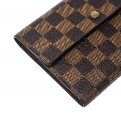 مملوكة مسبقًا Louis Vuitton Damier Ebene Canvas Tri Fold Wallet