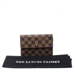 مملوكة مسبقًا Louis Vuitton Damier Ebene Canvas Tri Fold Wallet