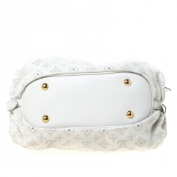 Pre Owned Louis Vuitton White  Monogram Mahina Solar PM Bag        