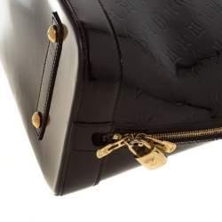 Pre Owned Louis Vuitton Amarante Monogram Vernis Alma GM Bag